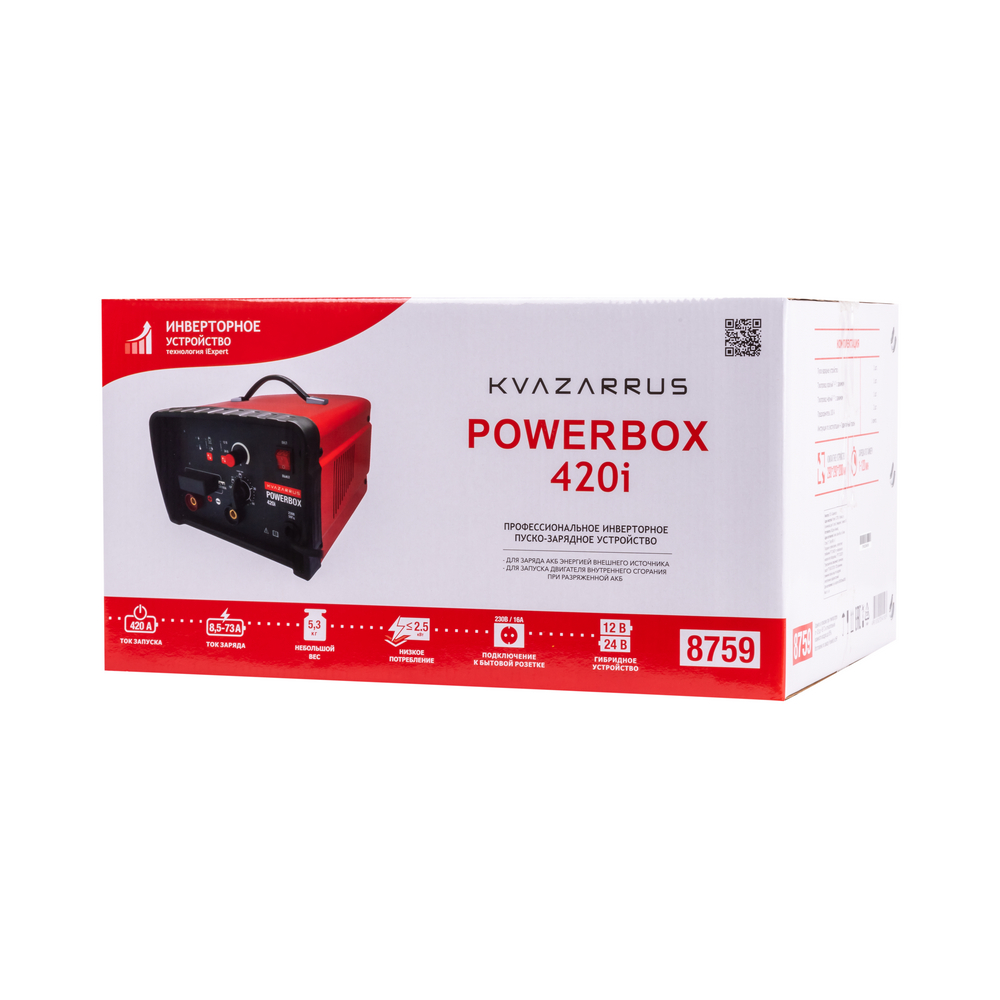 Инверторное пуско-зарядное устройство KVAZARRUS PowerBox 420i, таймер, цветная коробка 5