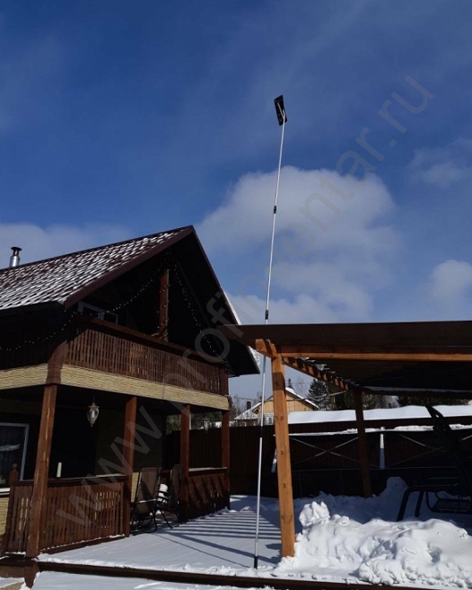 Скребок для уборки снега с крыш 630х160мм. 6.4 метра (пластик)  1