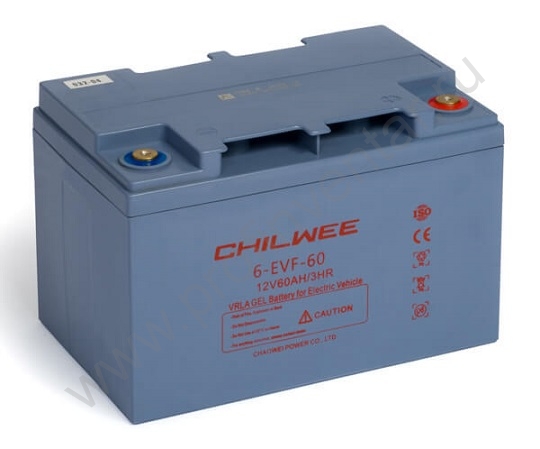 Гелиевый аккумулятор CHILWEE 6-EVF-60A (12В-60А/Ч С3) 16150 руб.