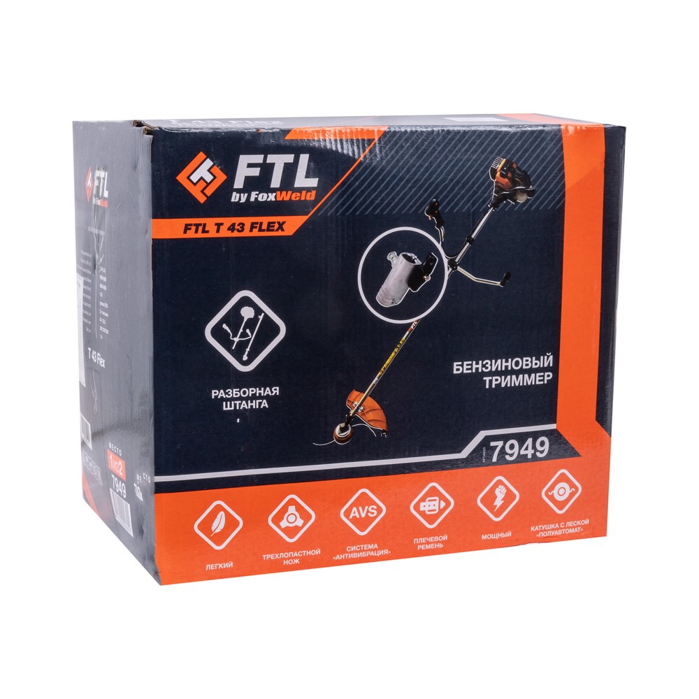 Бензотриммер FTL T 43 Flex, стартер STD / разборная штанга разборная для бензотриммера FTL T 43 Flex 10