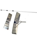 Скребок алюминиевый для уборки снега с крыш с телескопической ручкой (алюминий 600х160 мм.)